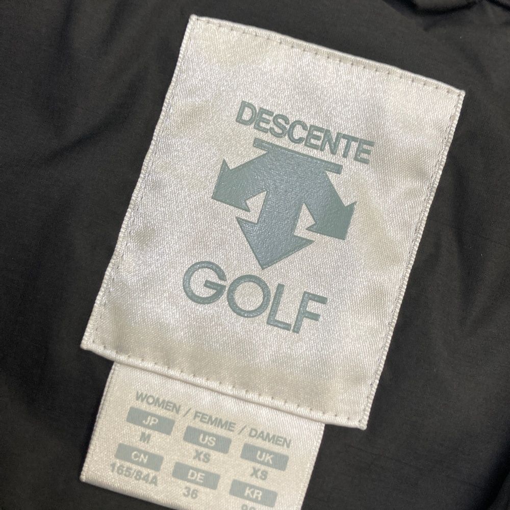  サイズ M GOLF デサントゴルフ 裏起毛 切替 ダウン ジップジャケット ブラック系 ゴルフウェア レディース ストスト ジャケット レディースウェア