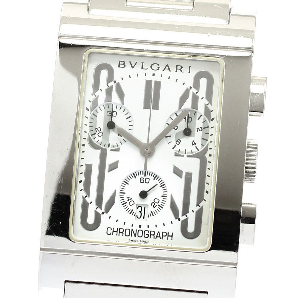 ブルガリ BVLGARI RTC49S レッタンゴロ デイト クロノグラフ クォーツ メンズ_907083