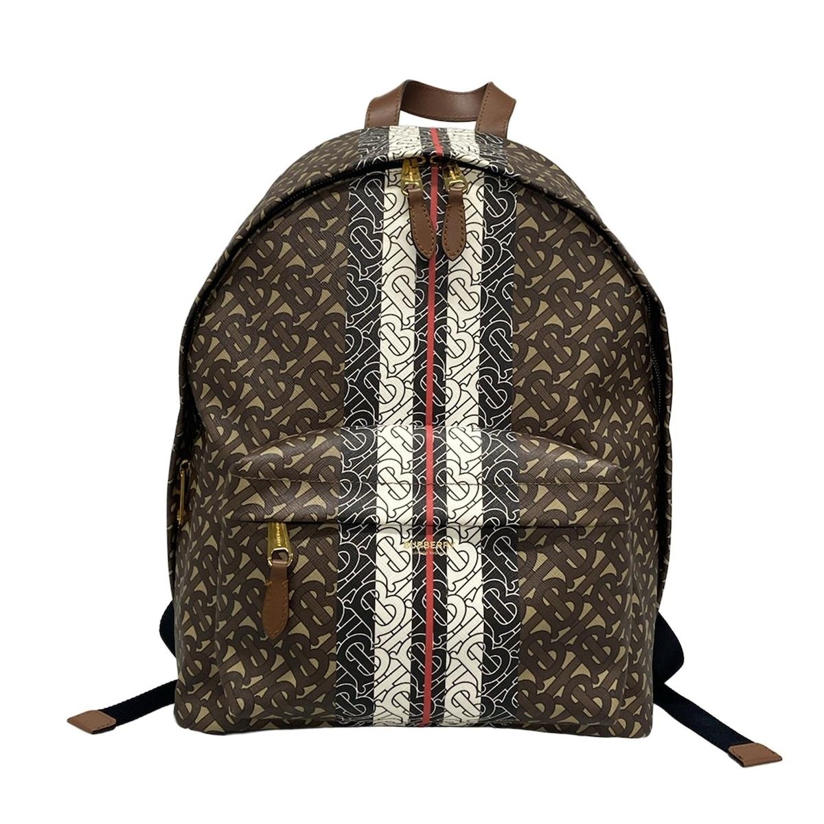 BURBERRY LONDON ENGLAND バーバリーロンドンイングランド リュックサック TBモノグラム 8021277 ダークブラウン×白×マルチ レザー