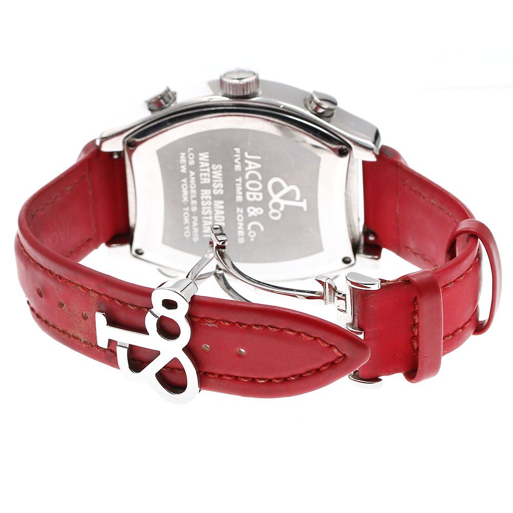  ジェイコブ JACOB CO 5タイムゾーン ダイヤベゼル シェル文字盤 クォーツ メンズ保証書付き_916968 腕時計(クォーツ) 腕時計(アナログ)