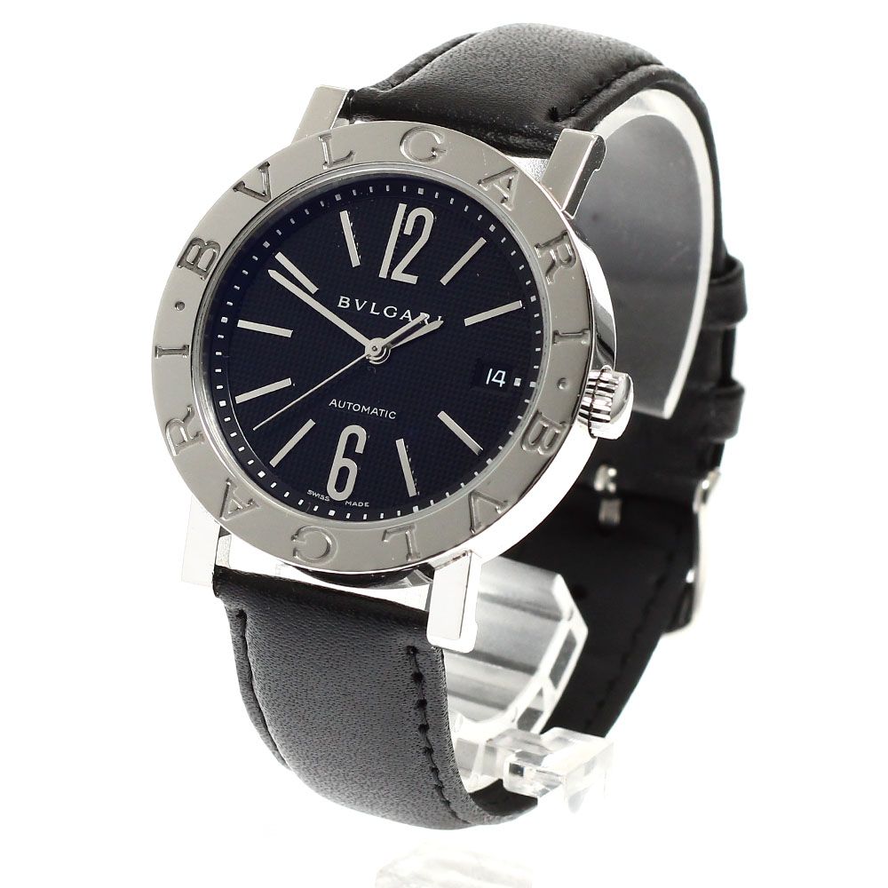 美品 ブルガリ BVLGARI BB38SLAUTO デイト 黒 自動巻 メンズ ブルガリ BVLGARI BB38SLAUTO ブルガリブルガリ デイト 自動巻き