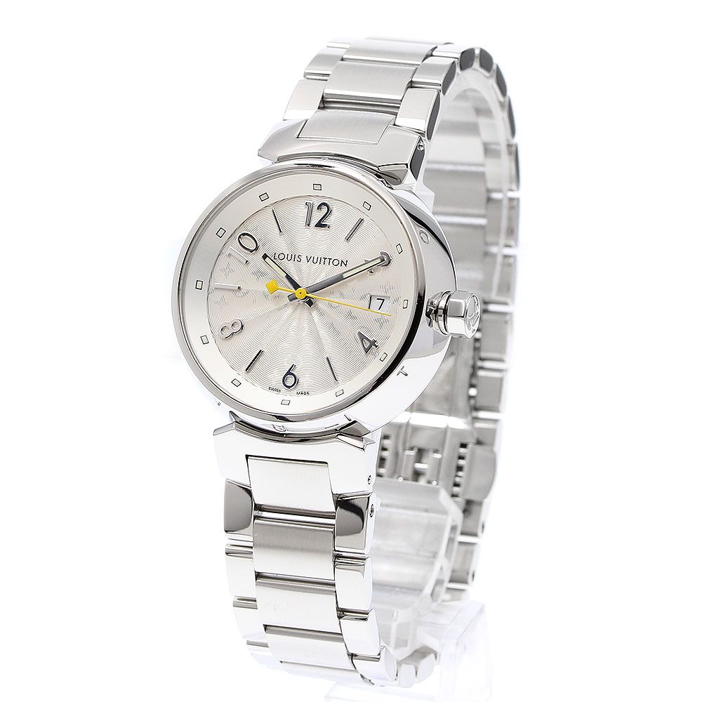  ルイ ヴィトン LOUIS VUITTON Q 1313 タンブール ホログラム デイト クォーツ レディース 箱 保証書付き_915336 腕時計(クォーツ) 腕時計(アナログ)