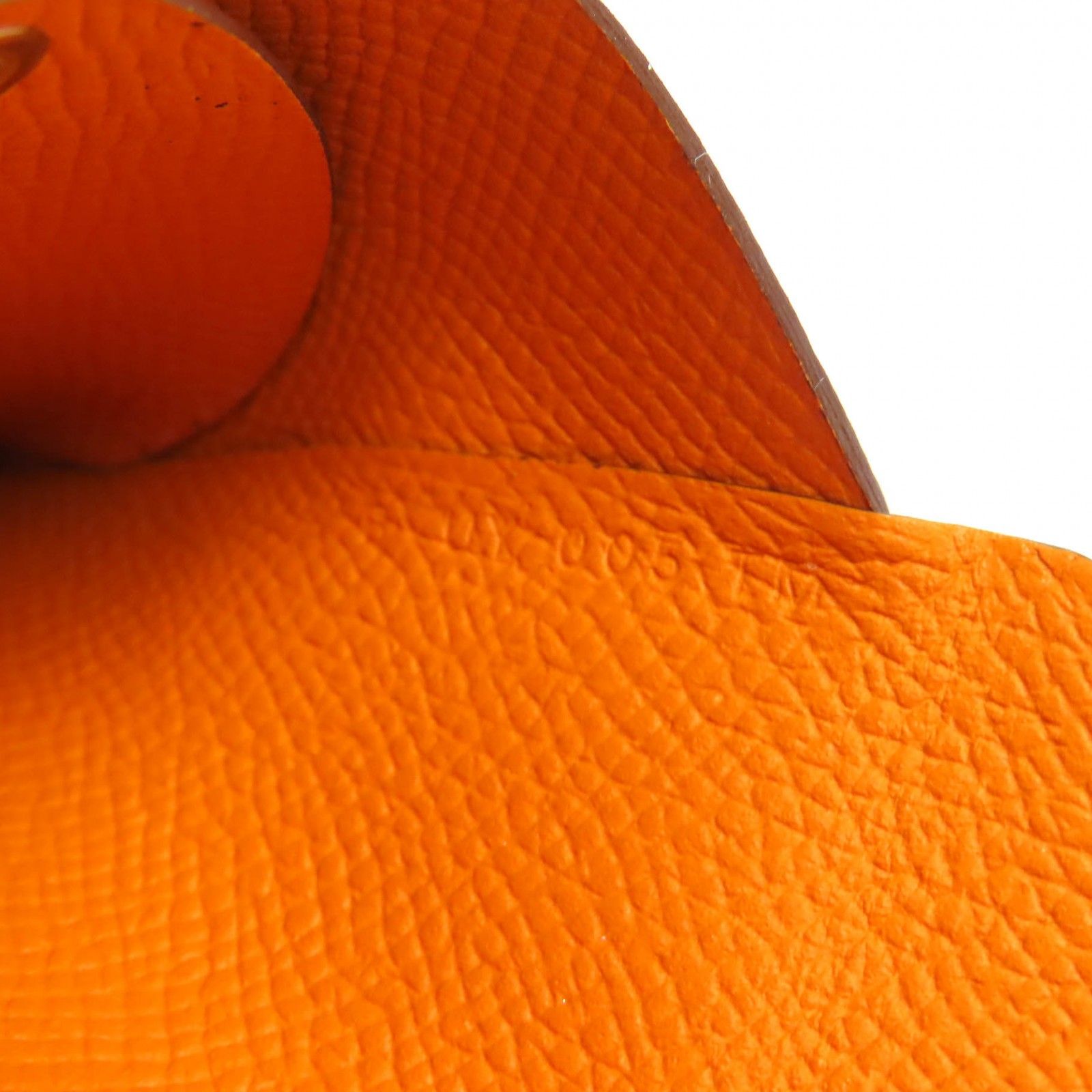  HERMES エルメス カルヴィ デュオ ヴォーエプソン シルバー金具 カードケース コインケース オレンジ B刻印 き レディース コインケース 小銭入れ 小物