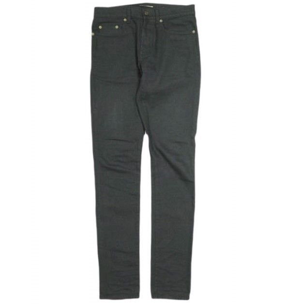 SAINT LAURENT サンローラン イタリア製 SKINNY-FIT JEANS IN WORN BLACK STRETCH DENIM D02 ローウエストスキニーデニムパンツ 527389 YS500 29 ブラック 5ポケット ジーンズ