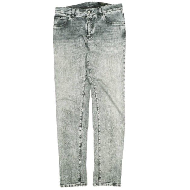 DOLCE-GABBANA ドルチェアンドガッバーナ イタリア製 ロゴプレート付き スリムデニムパンツ 48 GRAY ジップフライ ローライズ スキニー ジーンズ ボトムス g24017