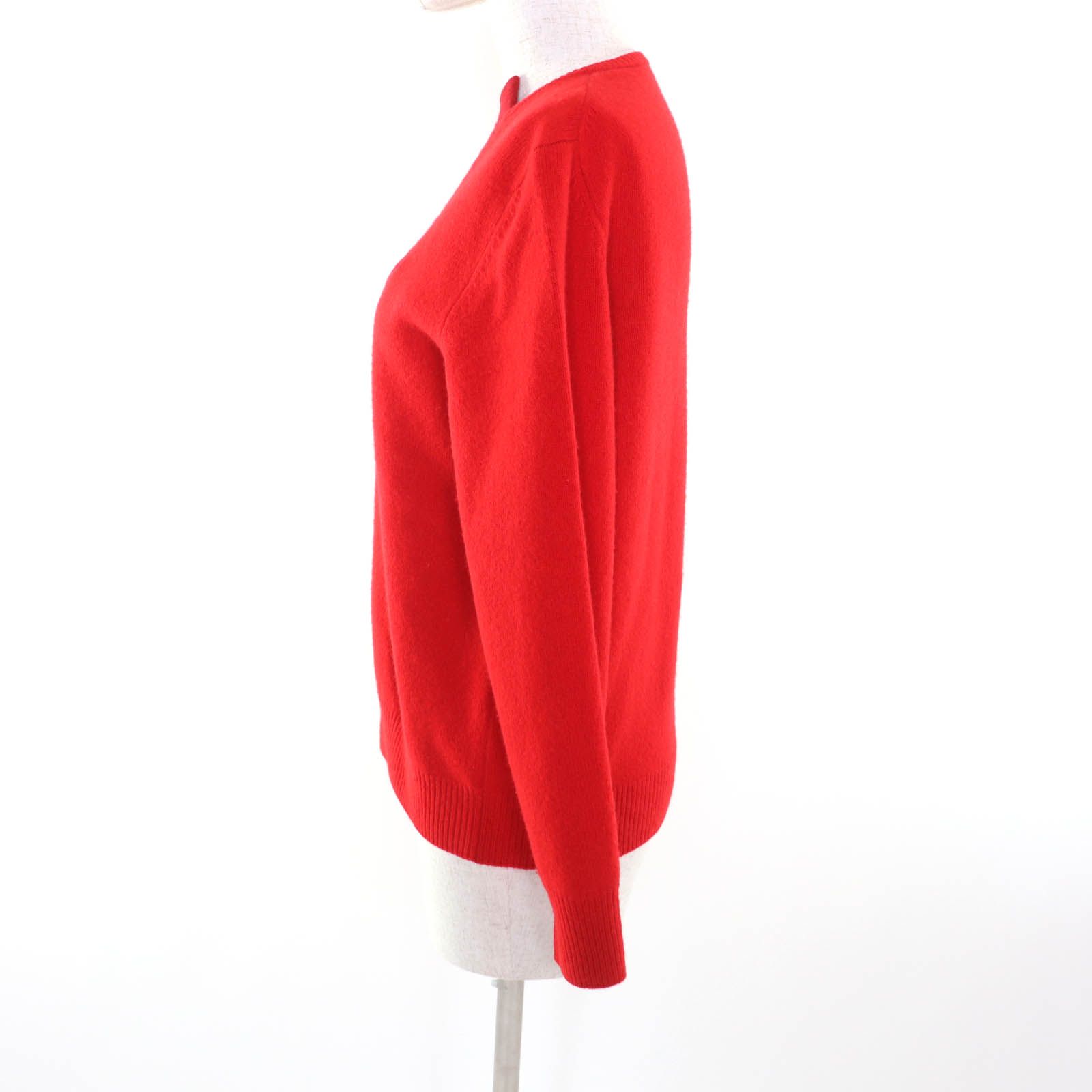 THE ROW ザロウ 7631-Y9 ウール カシミヤ混 パッチワーク 長袖 ニット セーター トップス レッド S イタリア製 レディース