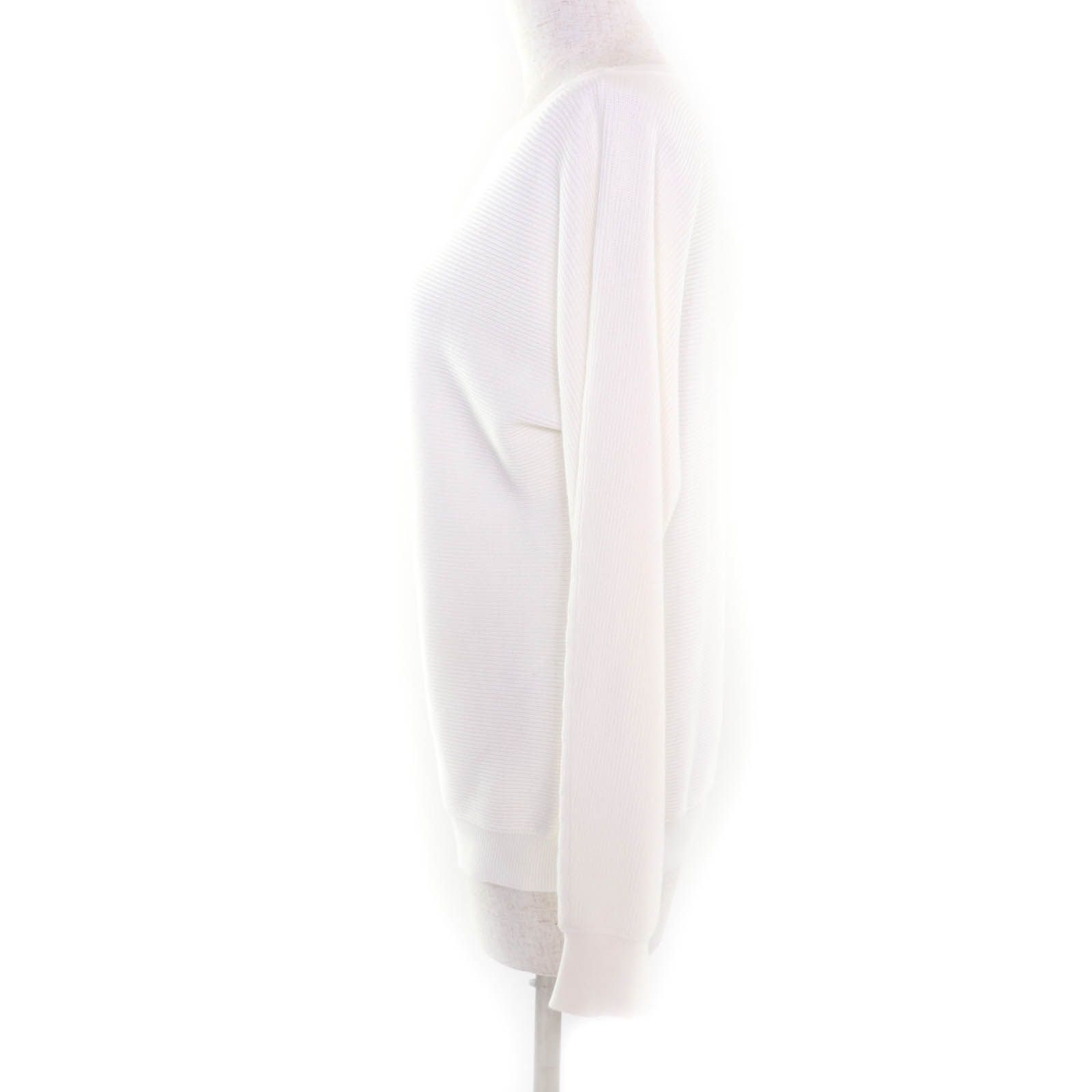 Loro Piana ロロピアーナ FAN6357 コットン100% ボートネック 長袖 セーター ニット ホワイト 40 イタリア製 レディース