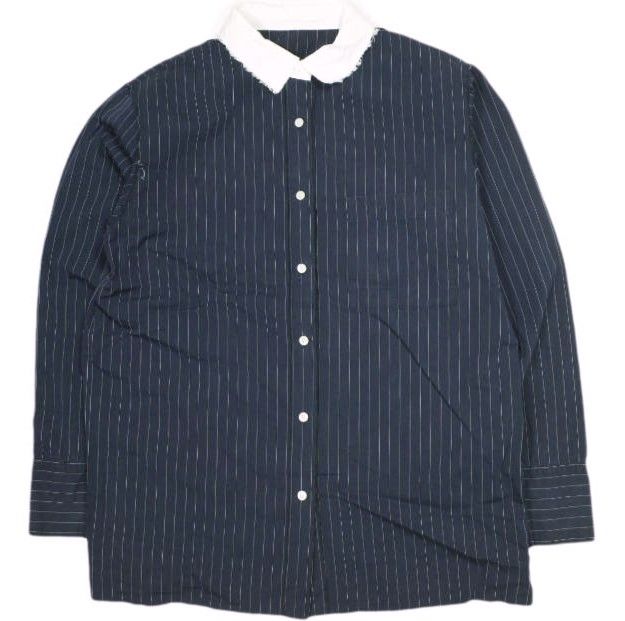 CITYSHOP シティショップ 25SS SUPIMA COTTON シャツ タイプライター クレリックストライプシャツ 25050042857010 Free NAVY 長袖 断ち切り トップス g23737