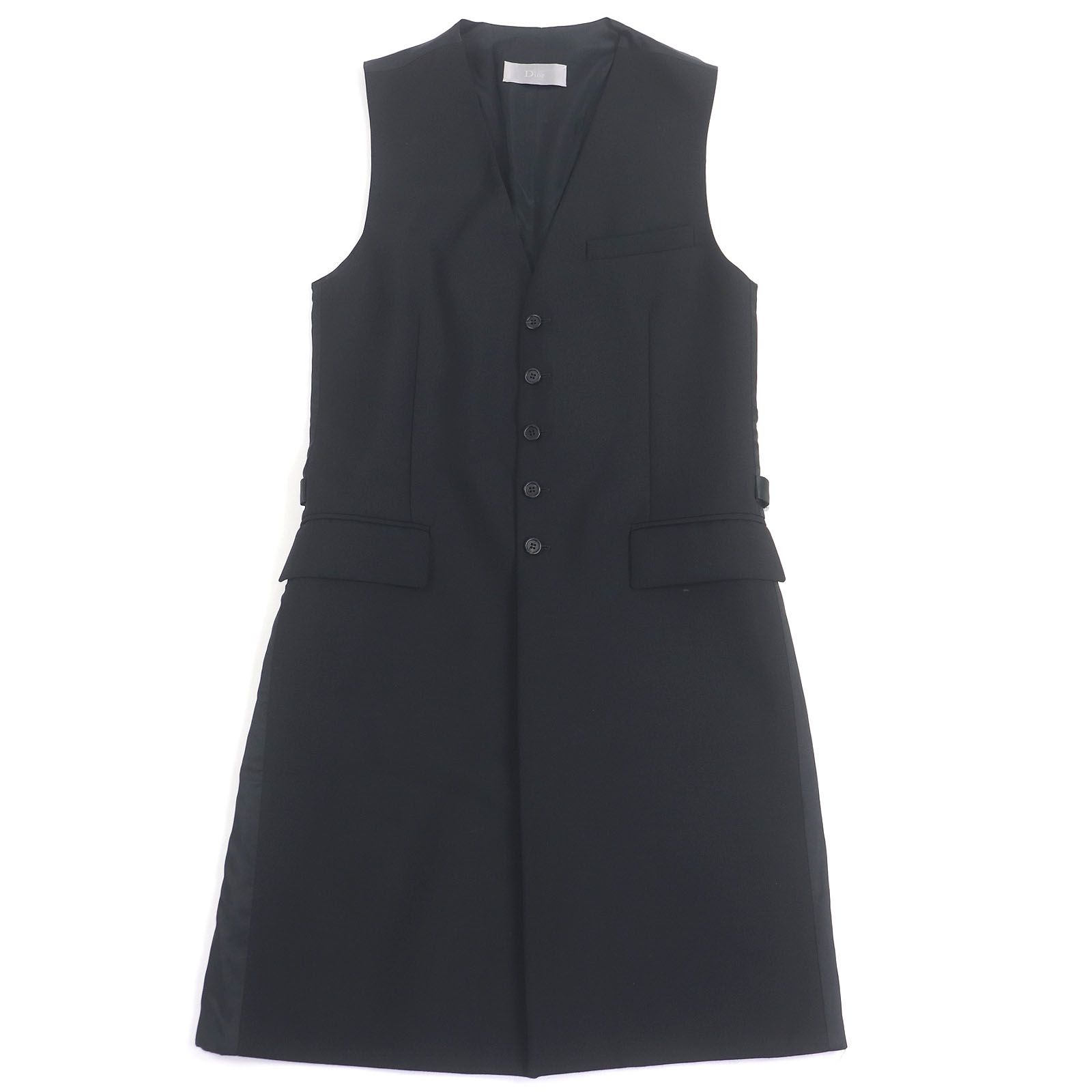 Dior HOMME ディオールオム 7H3160260249 モヘア混 07AW エディ期 ロング丈 ジレ ベスト ブラック 44 イタリア製 メンズ