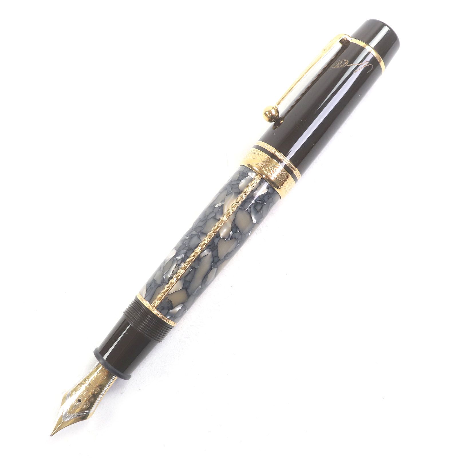 MONTBLANC モンブラン ヴィンテージ 作家シリーズ 1996 アレクサンドル デュマ ペン先18K Fニブ キャップ式 7107 20000 万年筆 ブラック系 ドイツ製 メンズ