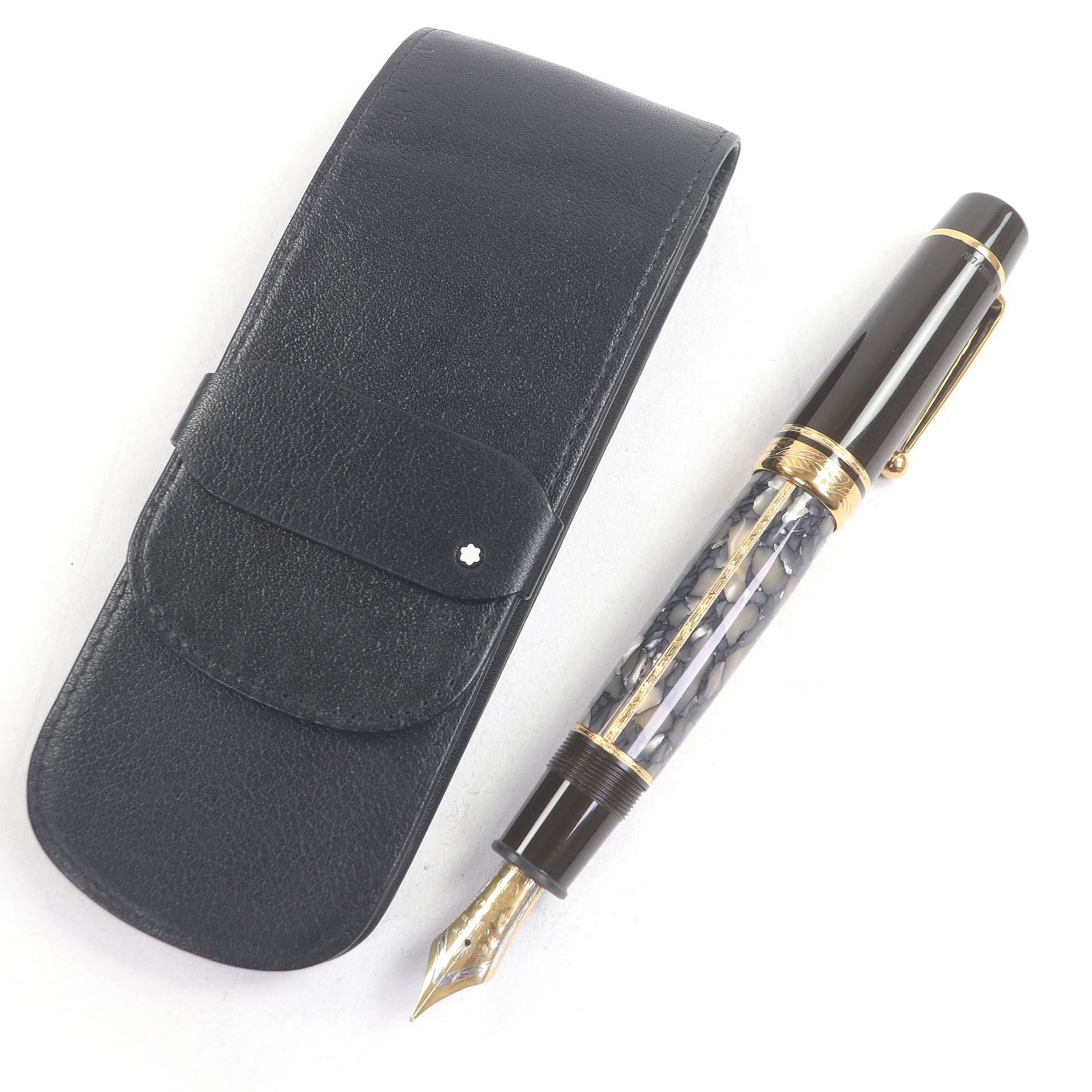 MONTBLANC モンブラン ヴィンテージ 作家シリーズ 1996 アレクサンドル デュマ ペン先18K Fニブ キャップ式 7107 20000 万年筆 ブラック系 ドイツ製 メンズ