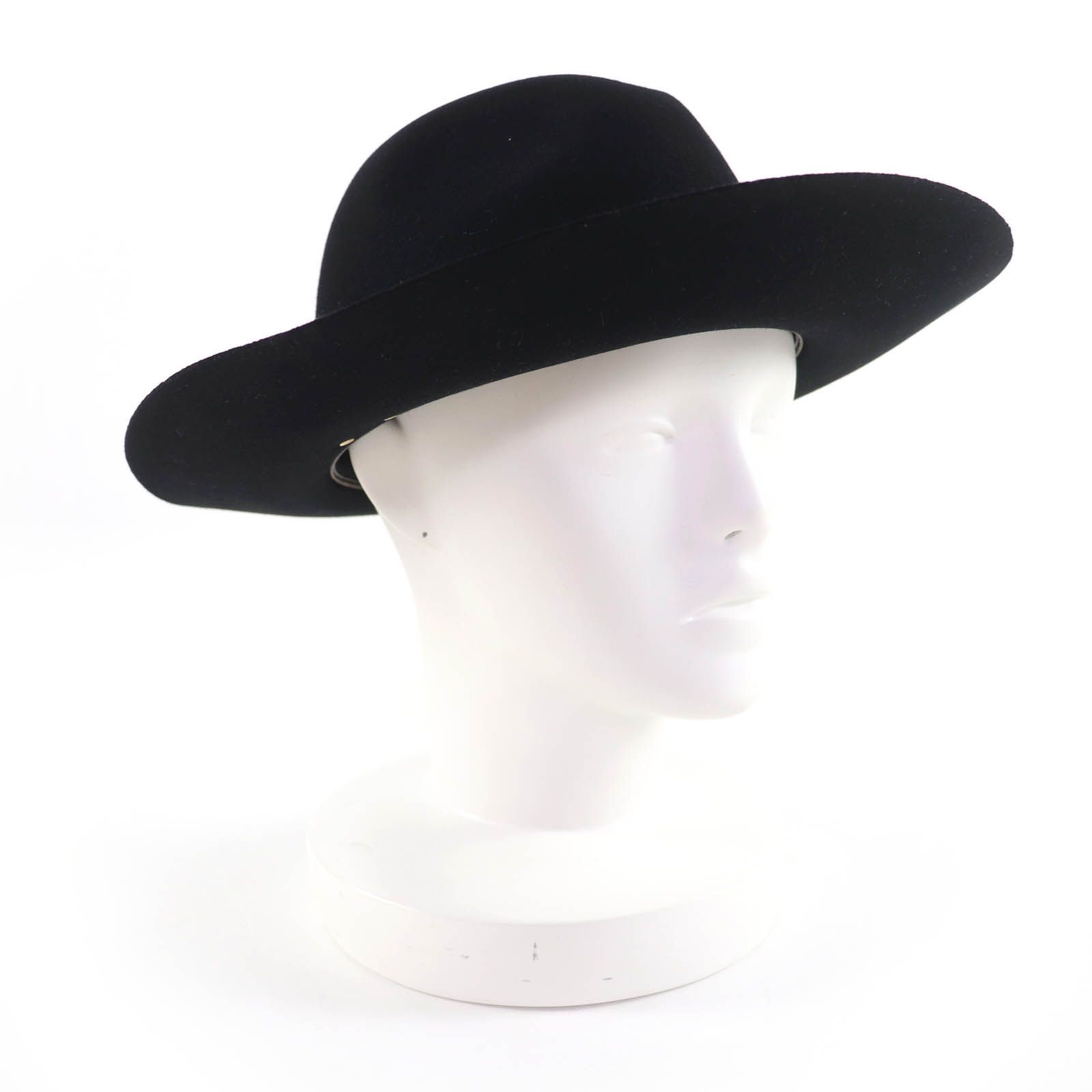 LOUIS VUITTON ルイヴィトン M77791 シャポー フェドラLV ラバーフェルト ラビット100％ レザー使い ハット ブラック 箱 保存袋付き イタリア製 レディース 定価155 100円