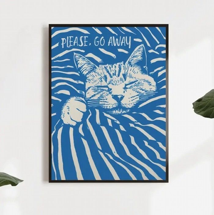 ポスター インテリア レトロ ヴィンテージ ネコ シンプル カフェ 北欧