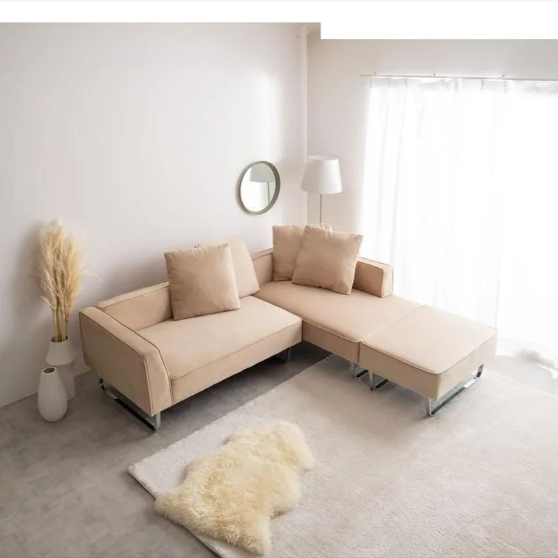  2人掛 オットマン付 カウチソファ 幅131cm カウチ ソファ ファブリック 1人暮らし 2人暮らし DINKS 夫婦 レイアウト 組合せ セパレート 幅140cmソファ 2人掛け 3人掛けソファ ソファ ソファベッド