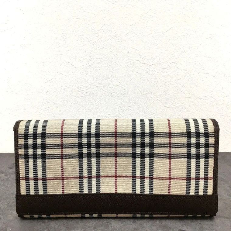 み 長財布 ノバチェック がま口 二つ折り財布 522