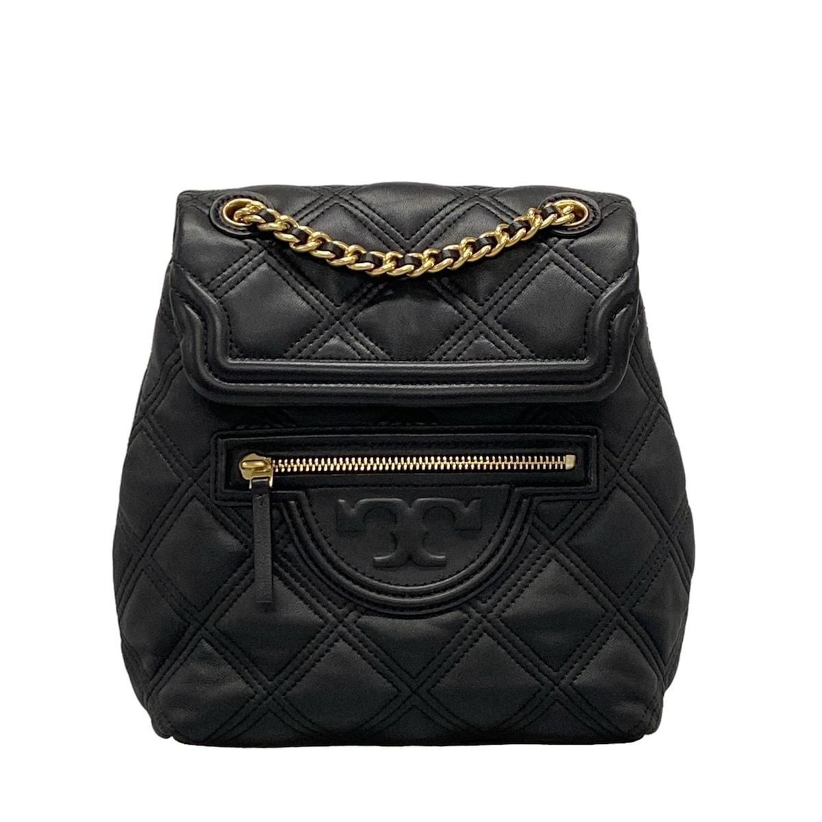 TORY BURCH トリーバーチ リュックサック フレミング 黒 チェーンショルダー レザー
