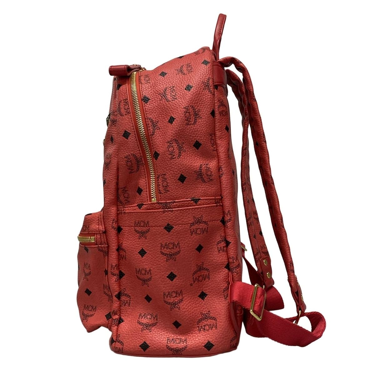 MCM エムシーエム リュックサック スタークバックパック MMK2AVE01RE001 ピンク×黒 スタッズ レザー