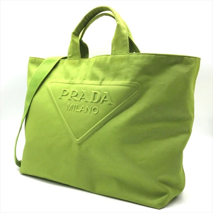 PRADA プラダ キャンバス 2 VG 081 way ハンド ショルダー バッグ ビビット グリーン ブランド Bag ユニセックス k 5966