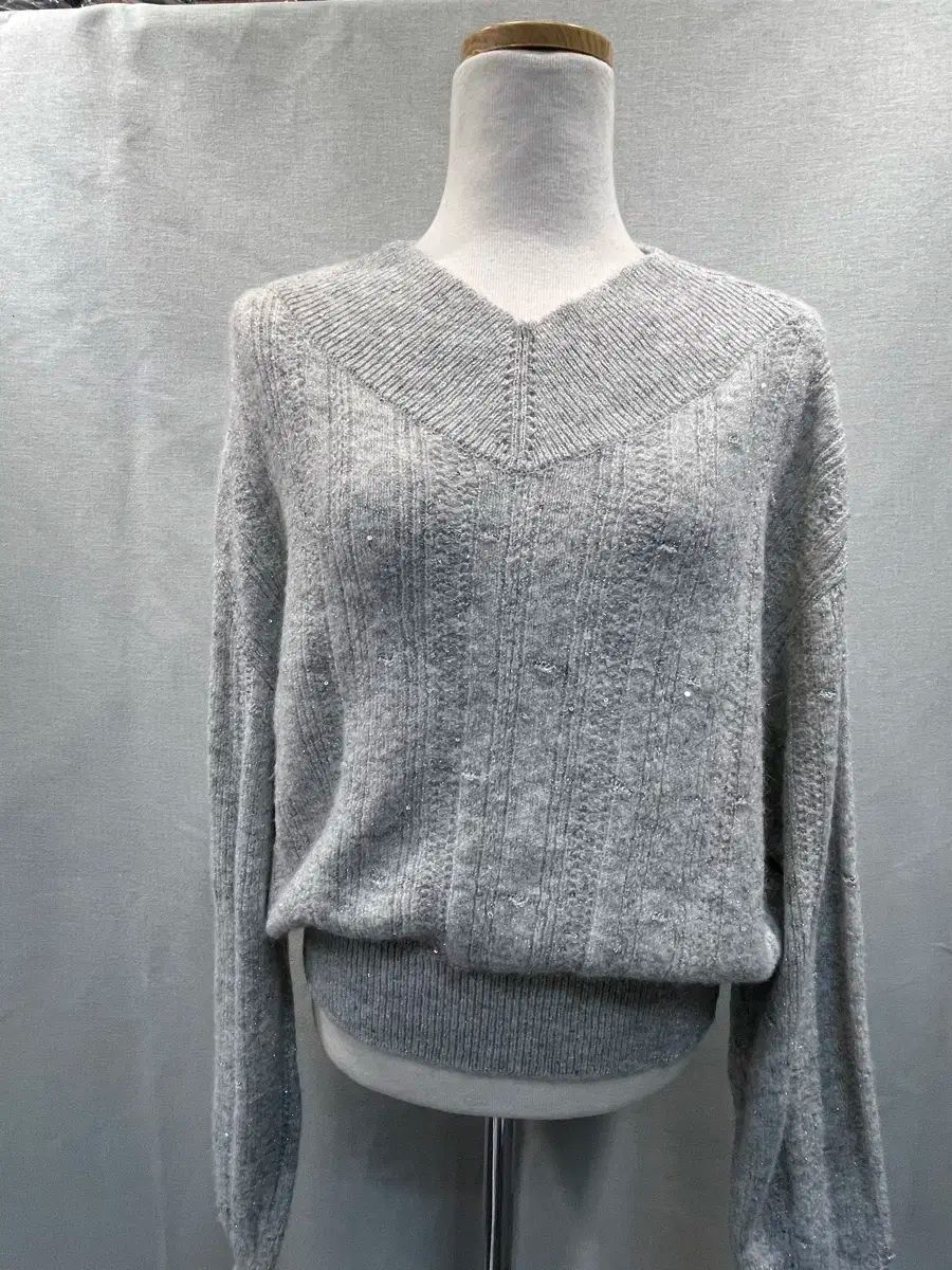 新商品級 SYSTEM Vネック ニット 長袖 セーター グレー