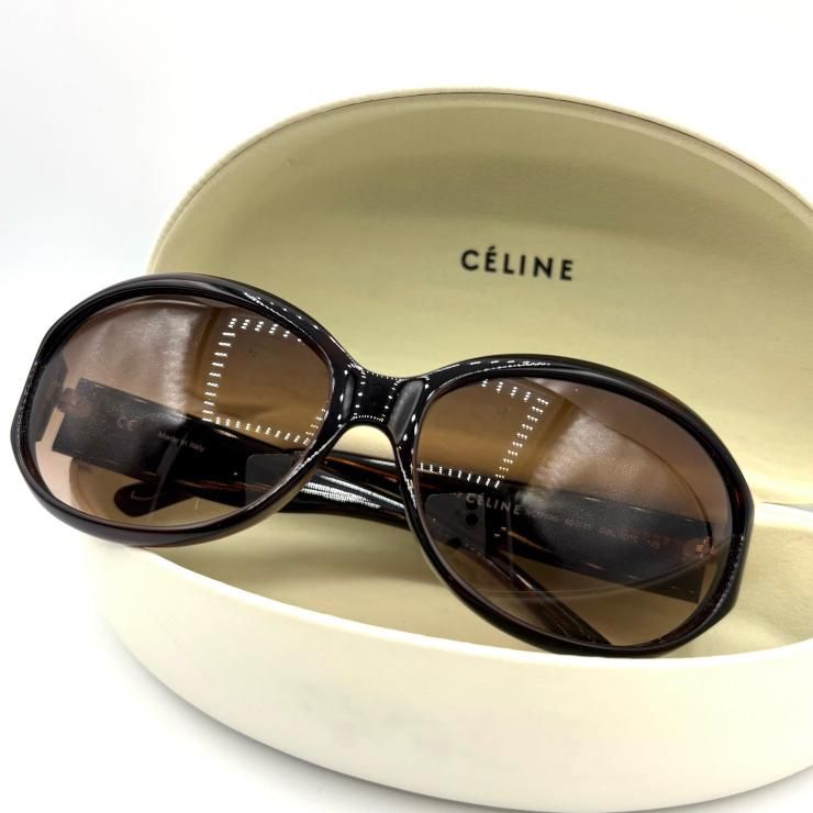 【美品】CELINE サングラス　ブラウン(べっ甲) CELINE セリーヌ サングラス べっ甲柄 ブラウン 鑑定済み 正規品