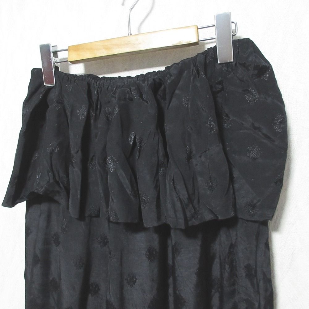 来店をご期待! sara mallika サラマリカ City Color Frill Pants フリルイージーパンツ 020642SQ1 ブラック レディース 古着 最終値下げスタート！