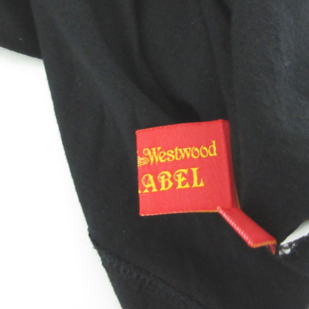  Vivienne Westwood ヴィヴィアンウエストウッド レッドレーベル オーブ キャット ローププリント 変形Tシャツ サイズ2 ブラック レディース 古着 半袖(Tシャツ) Tシャツ カットソー