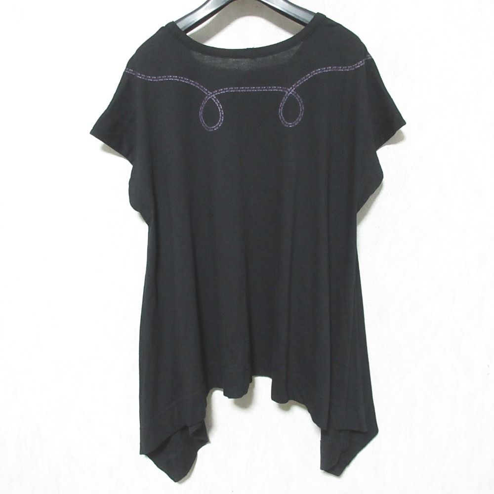 Vivienne Westwood ヴィヴィアンウエストウッド レッドレーベル オーブ キャット ローププリント 変形Tシャツ サイズ2 ブラック レディース 古着