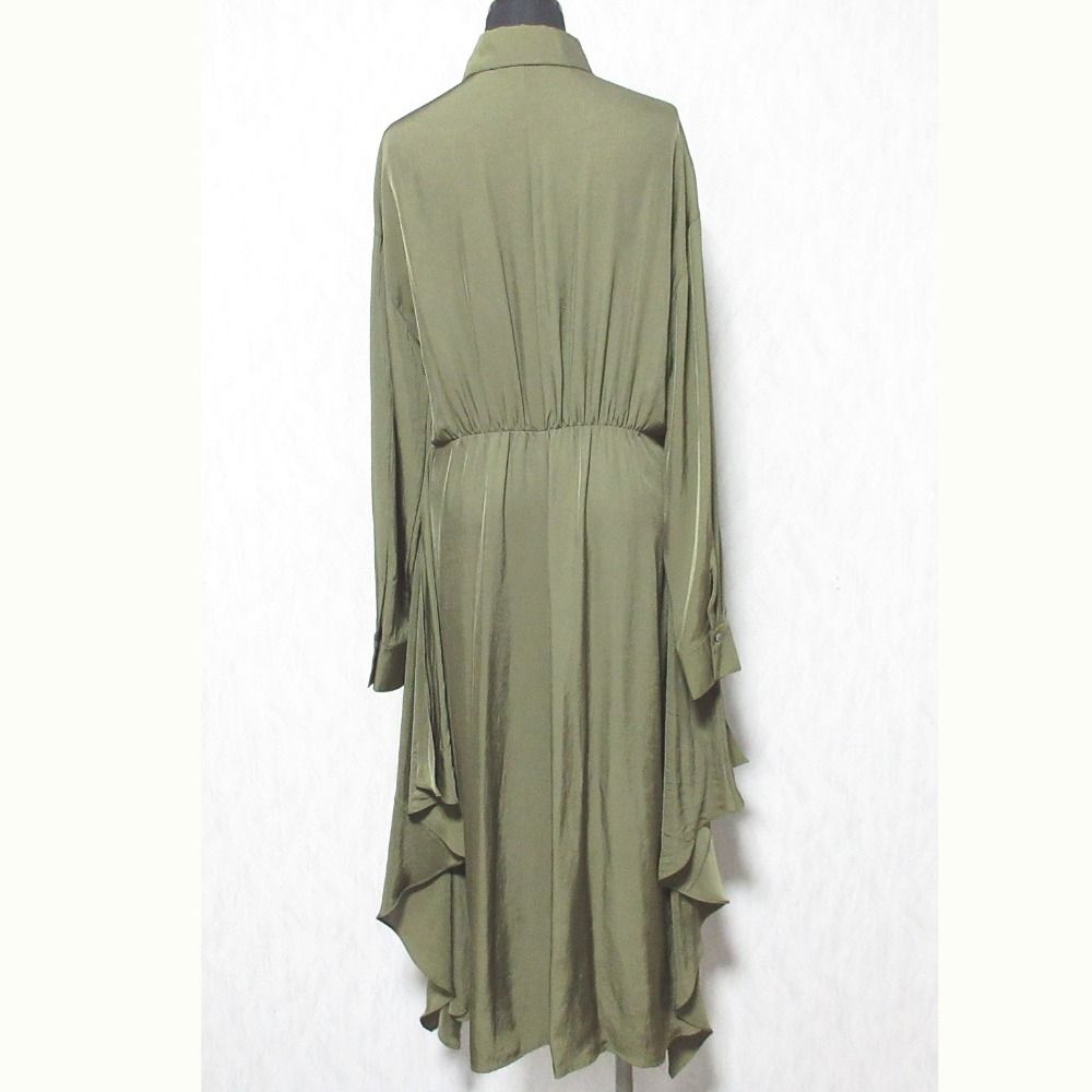 VINCE ヴィンス トリアセ シャツワンピース 303-66035 サイズS カーキ レディース 古着