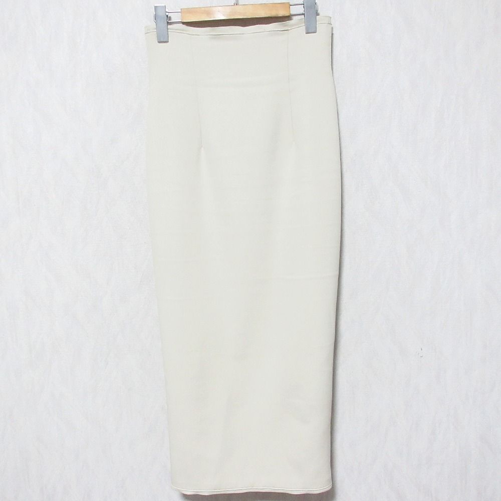 Whim Gazette ウィムガゼット 長谷川京子さんコラボ バックZIPペンシルスカート サイズ38 ライトベージュ レディース 古着