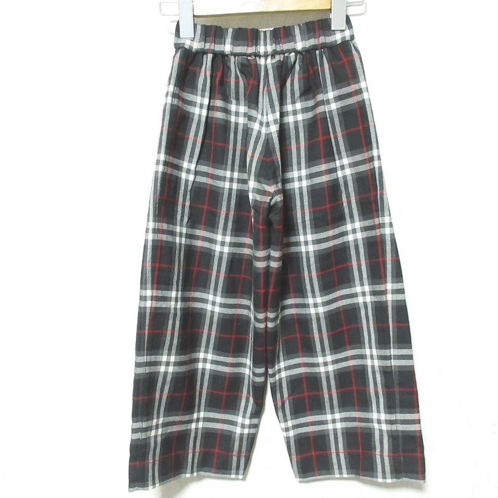 バーバリー キッズ ノバチェック ワイドパンツ 8 Y 128 cm ブラック系 古着