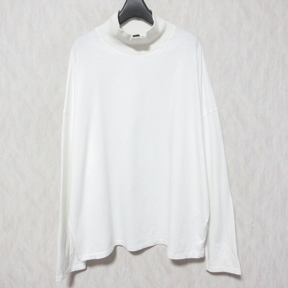 CABaN ホワイト 長袖カットソー CABaN コットン モックネックロング