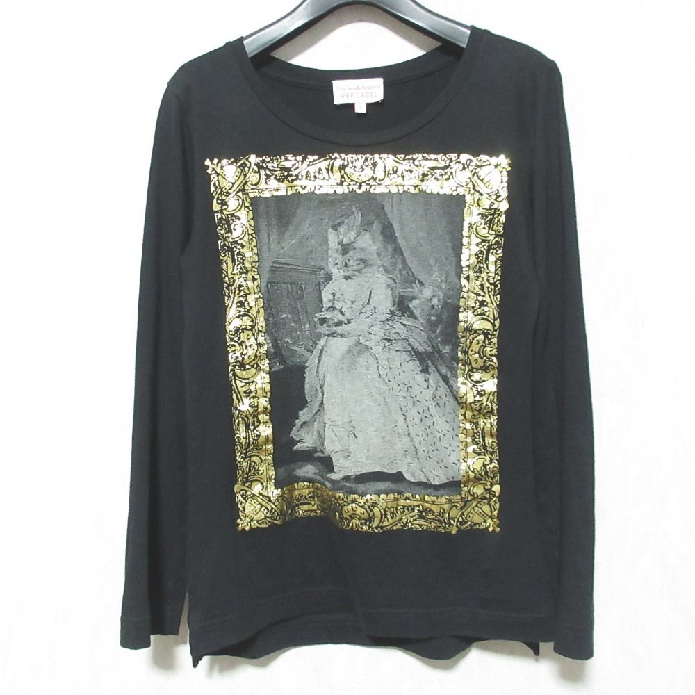 Vivienne Westwood ヴィヴィアンウエストウッド レッドレーベル 猫 ドレス オーブ 額縁プリント Tシャツ サイズ1 ブラック レディース 古着