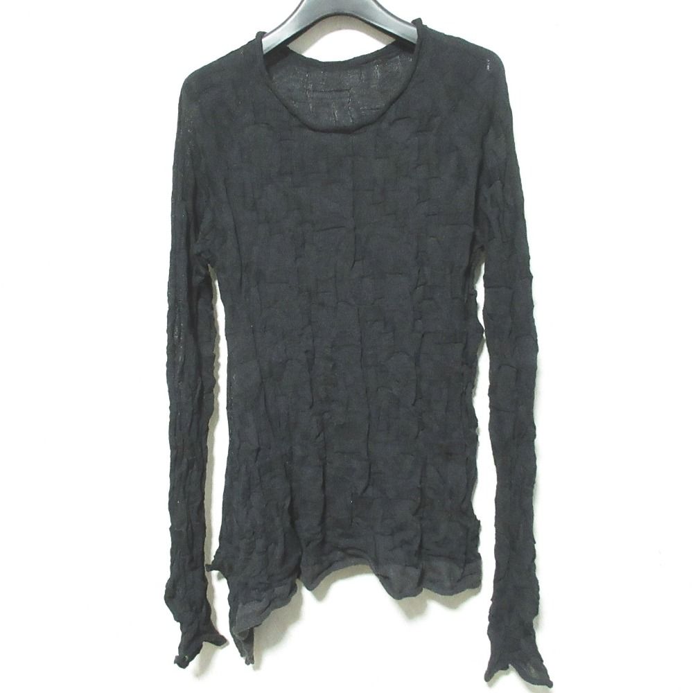 24SS Y s ワイズ ヨウジヤマモト PO LI LS KNIT トップス ニットカットソー YS-K16-581 サイズ2 ブラック レディース 古着