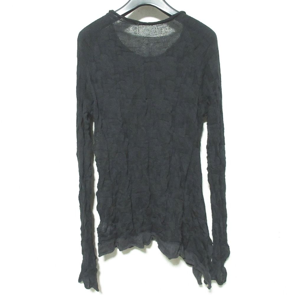 24SS Y s ワイズ ヨウジヤマモト PO LI LS KNIT トップス ニットカットソー YS-K16-581 サイズ2 ブラック レディース 古着