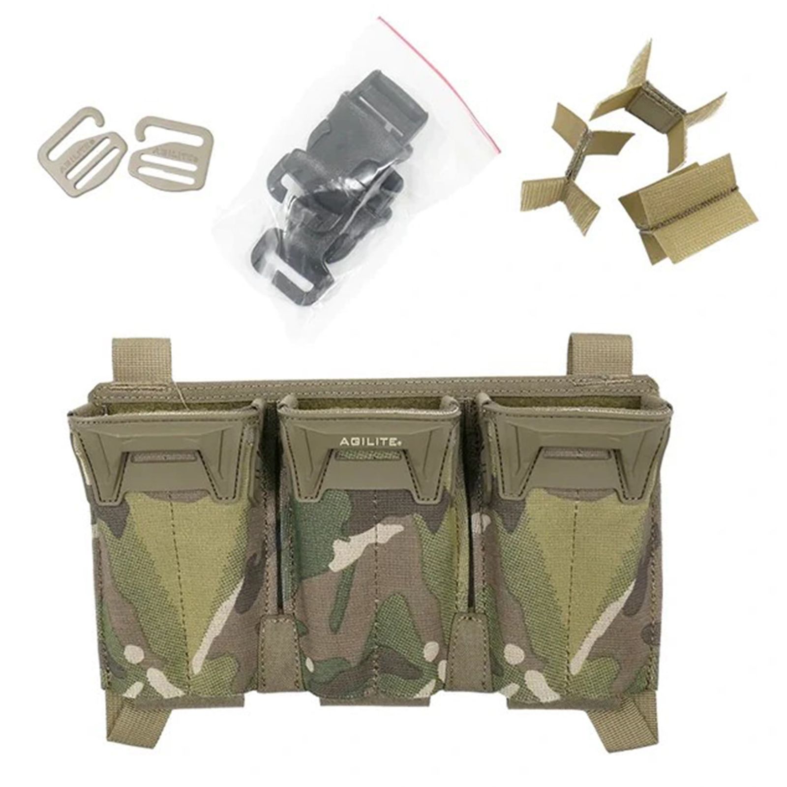 AGILITE マグポーチM4/AK/9mm [ マルチカム ] アジライト AGILITE マグポーチパネル PINCER プラカード マルチキャリバー M4/AK
