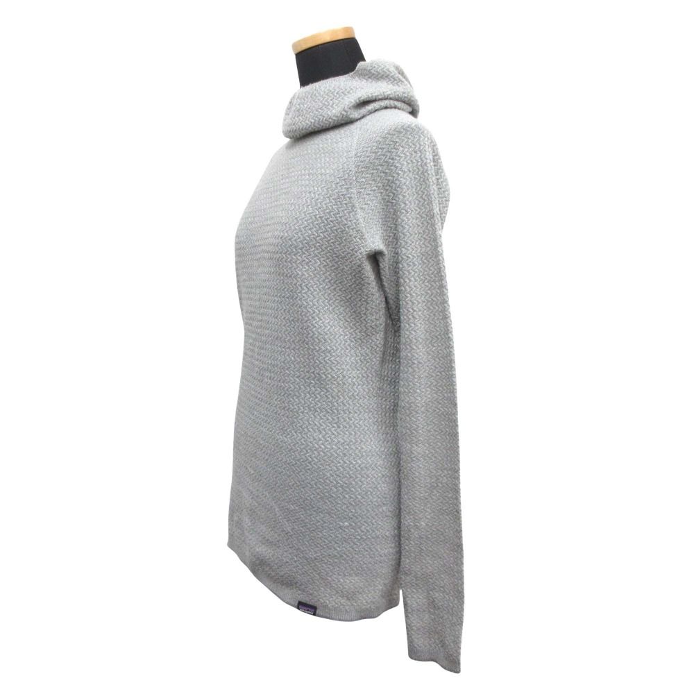 2020年 patagonia パタゴニア キャプリーン エア フーディ ニット パーカー 薄手 プルオーバー メリノウール M グレー レディース 古着