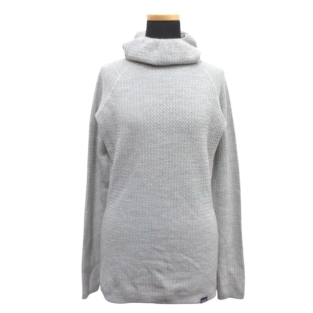 2020年 patagonia パタゴニア キャプリーン エア フーディ ニット パーカー 薄手 プルオーバー メリノウール M グレー レディース 古着