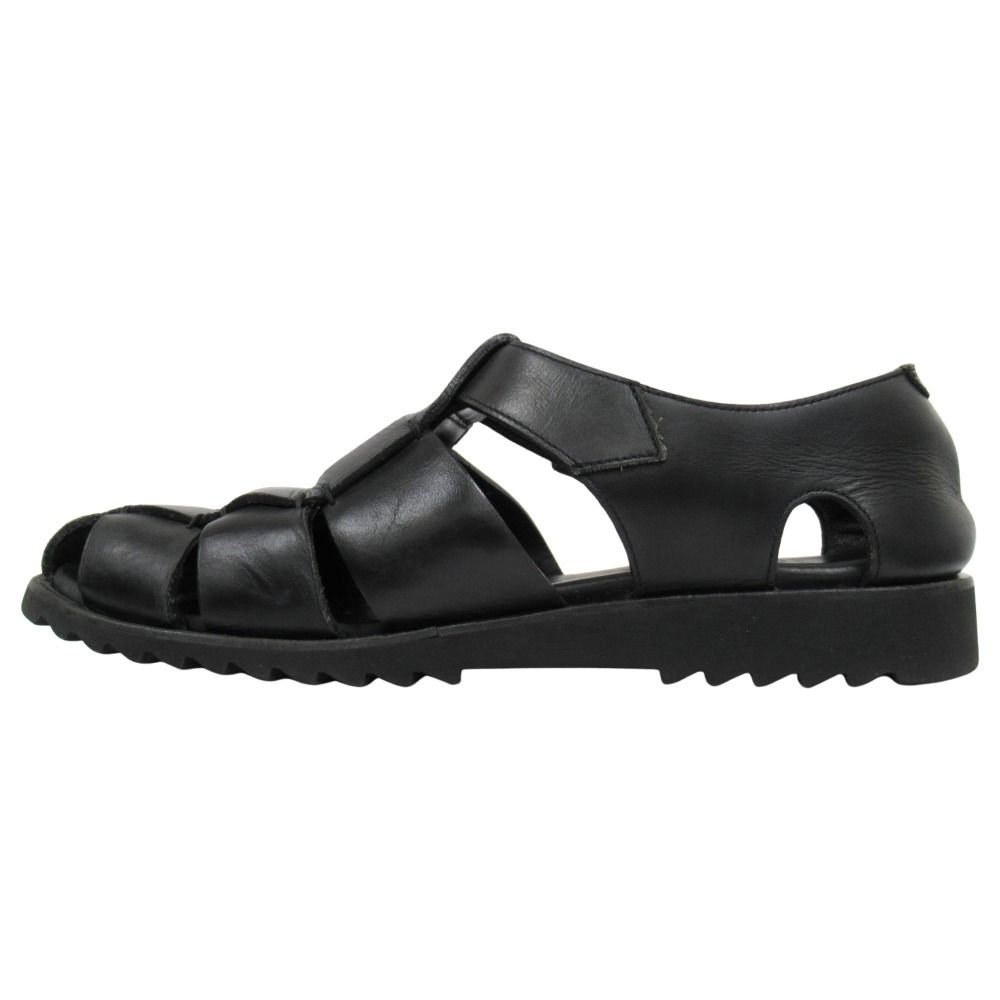 Paraboot パラブーツ PACIFIC パシフィック カウレザー グルカ サンダル シューズ SPORT SOLE サイズ40 約25cm 黒 ブラック メンズ 古着
