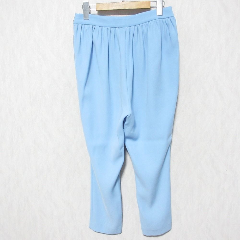 YOKO CHAN ヨーコチャン ハイウエストギャザーパンツ テーパードパンツ YCP-120-038 36 ブルー レディース 古着