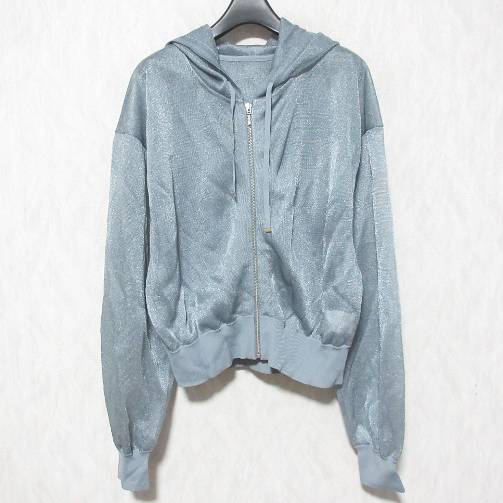 25SS Diagram ダイアグラム グレースコンチネンタル シアーニットパーカー 0325253305 36 ブルー レディース 古着