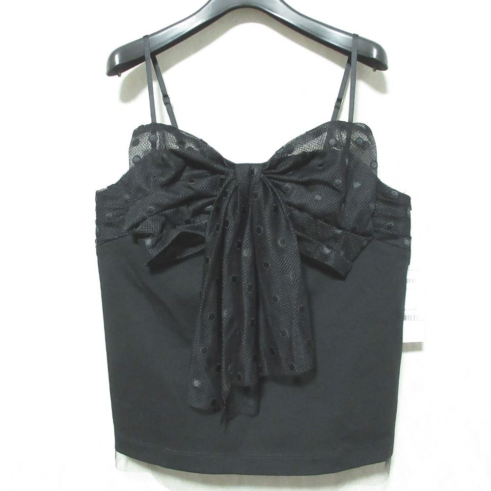25SS Grace Class グレースクラス グレースコンチネンタル ドット ボウタイ キャミソール 0225248038 38 ブラック レディース 古着