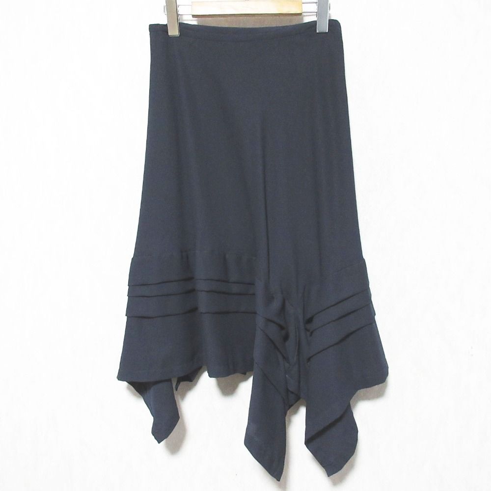 AD2011 tricot COMME des GARCONS トリコ コムデギャルソン アシメントリー スカート TH-S022 サイズM ネイビー レディース 古着