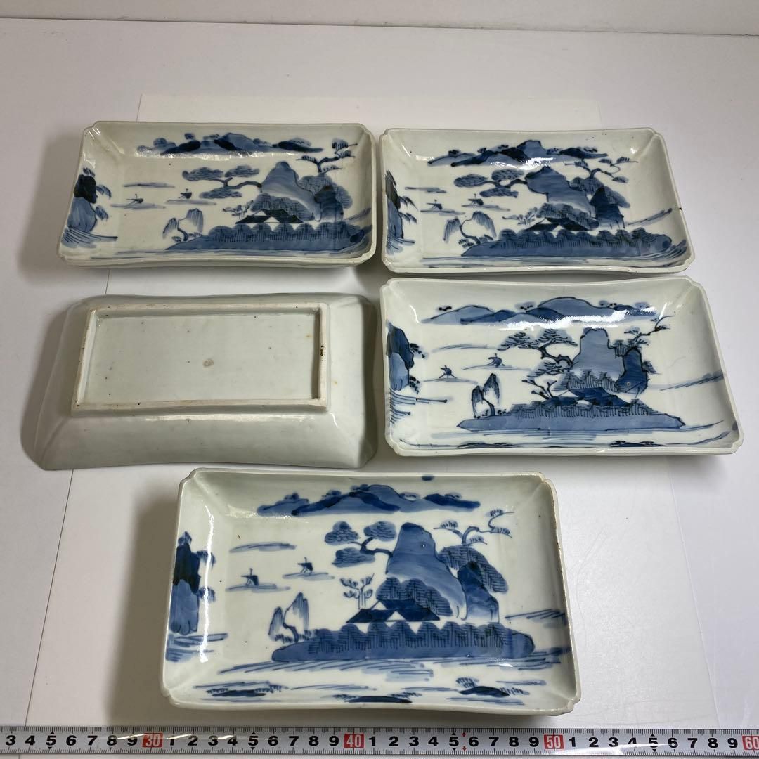 古伊万里 染付長皿 幅19 8㎝ 東Y 7 0212 タサチ