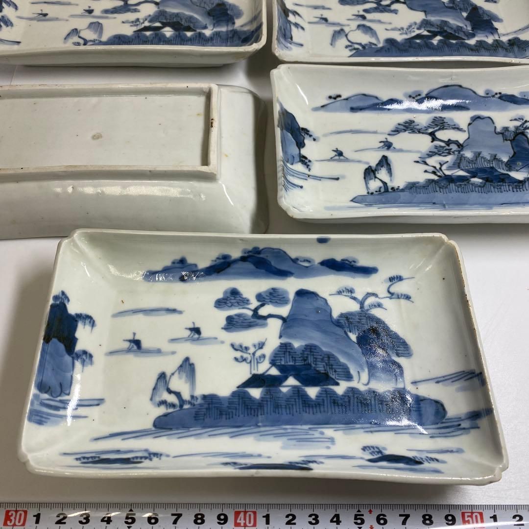 古伊万里 染付長皿 幅19 8㎝ 東Y 7 0212 タサチ