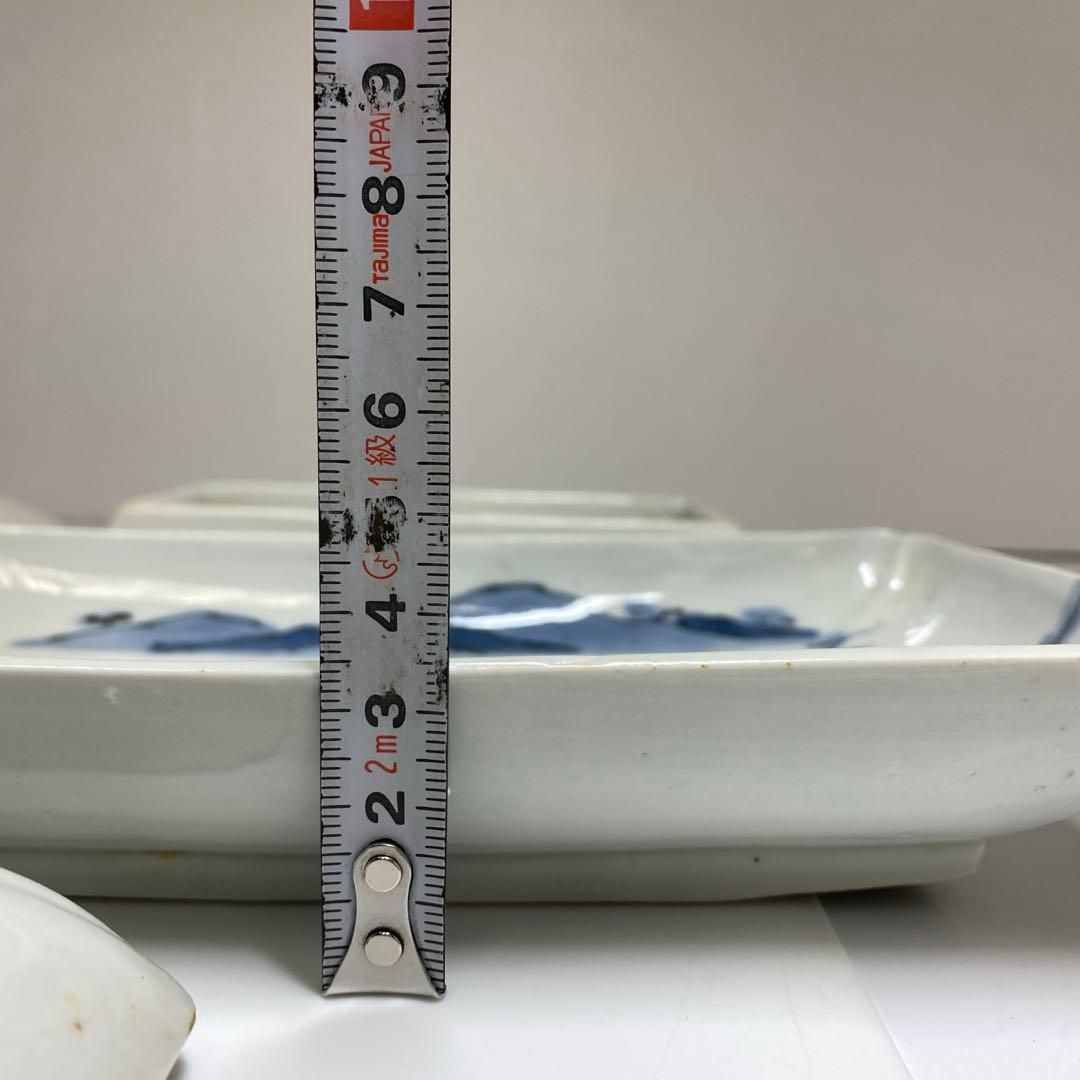  古伊万里 染付長皿 幅19 8㎝ 東Y 7 0212 タサチ 陶芸 工芸品