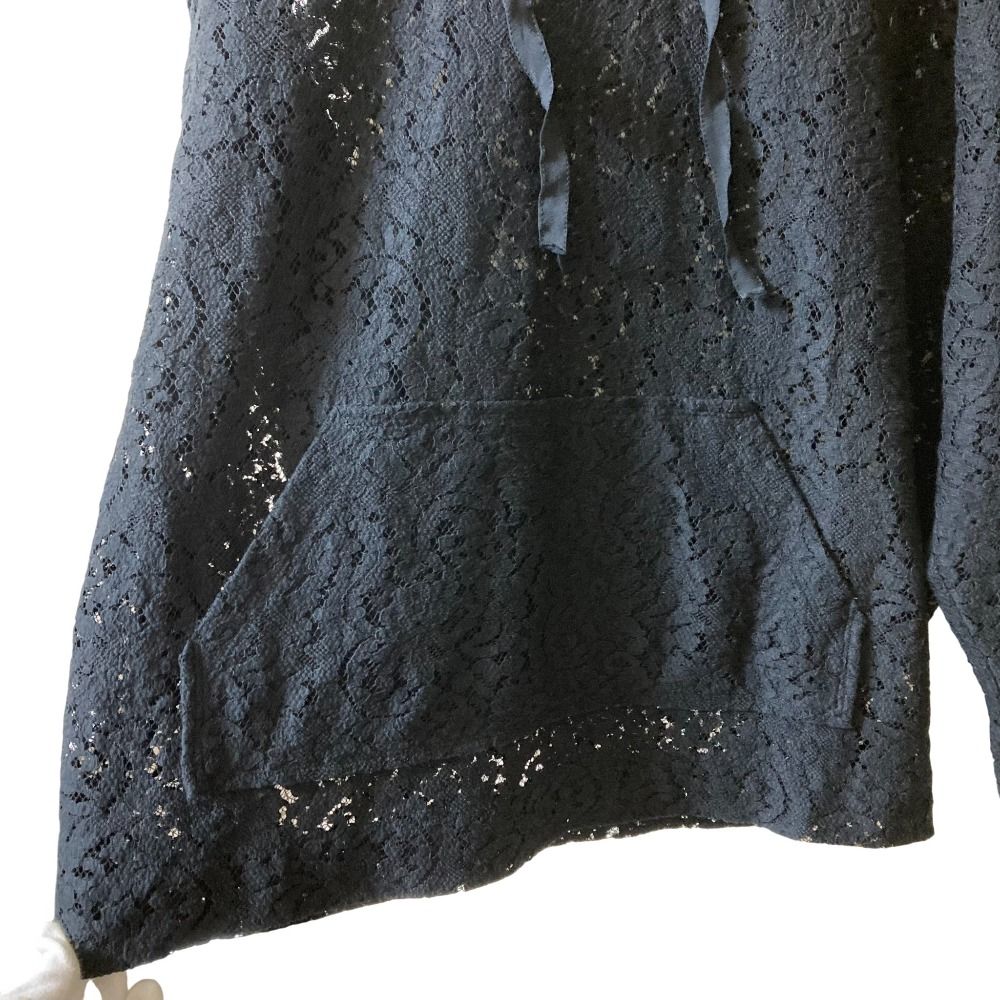 N°21 ヌメロヴェントゥーノ レース プルオーバーパーカー サイズXS ブラック メンズ レディース 古着 GINKGOPHARMACY_COM