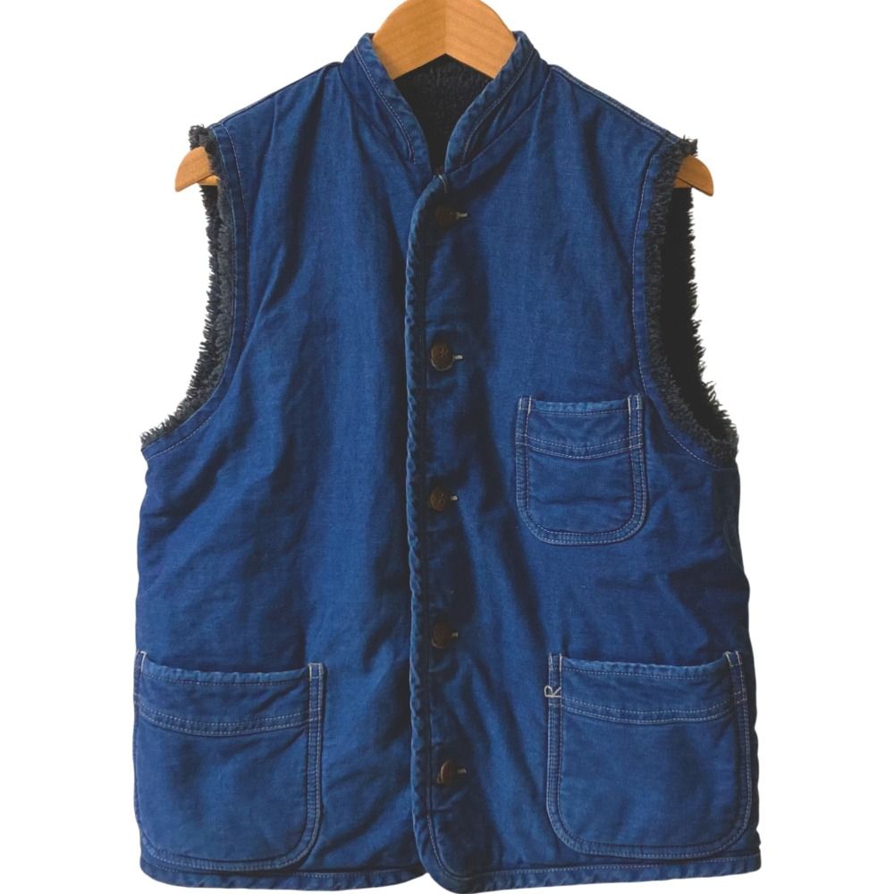 45R フォーティファイブアール リバーシブル おこめサテン×シープボアの908ベスト 5121019 サイズ2 インディゴ レディース 古着