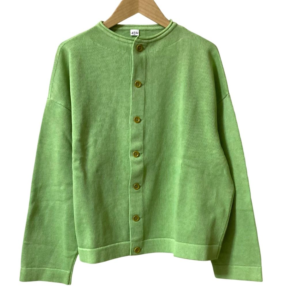 45R フォーティファイブアール 天竺ニットソーの908四角カーディガン 50880153 サイズ2 グリーン メンズ レディース 古着