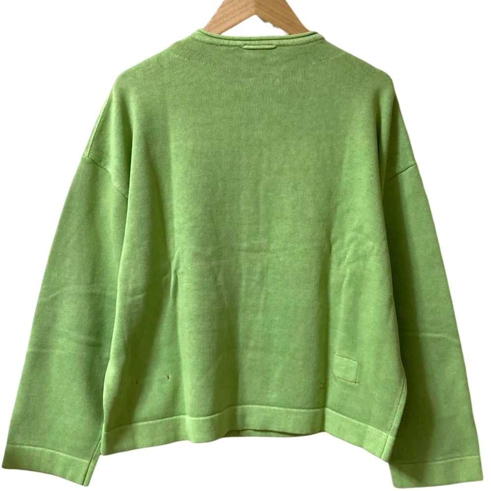 45R フォーティファイブアール 天竺ニットソーの908四角カーディガン 50880153 サイズ2 グリーン メンズ レディース 古着