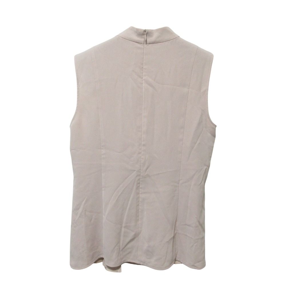 クリーニング済 22年製 FOXEY フォクシー エロイーズトップ ノースリーブ ブラウス 42978 40 ピンクベージュ レディース 古着